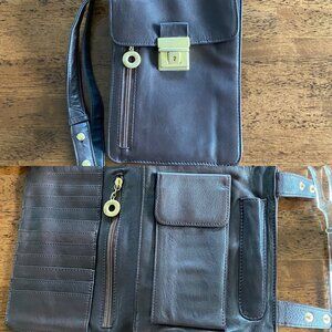 Made In Canada Leather Multi Compartment Crossbody Bag